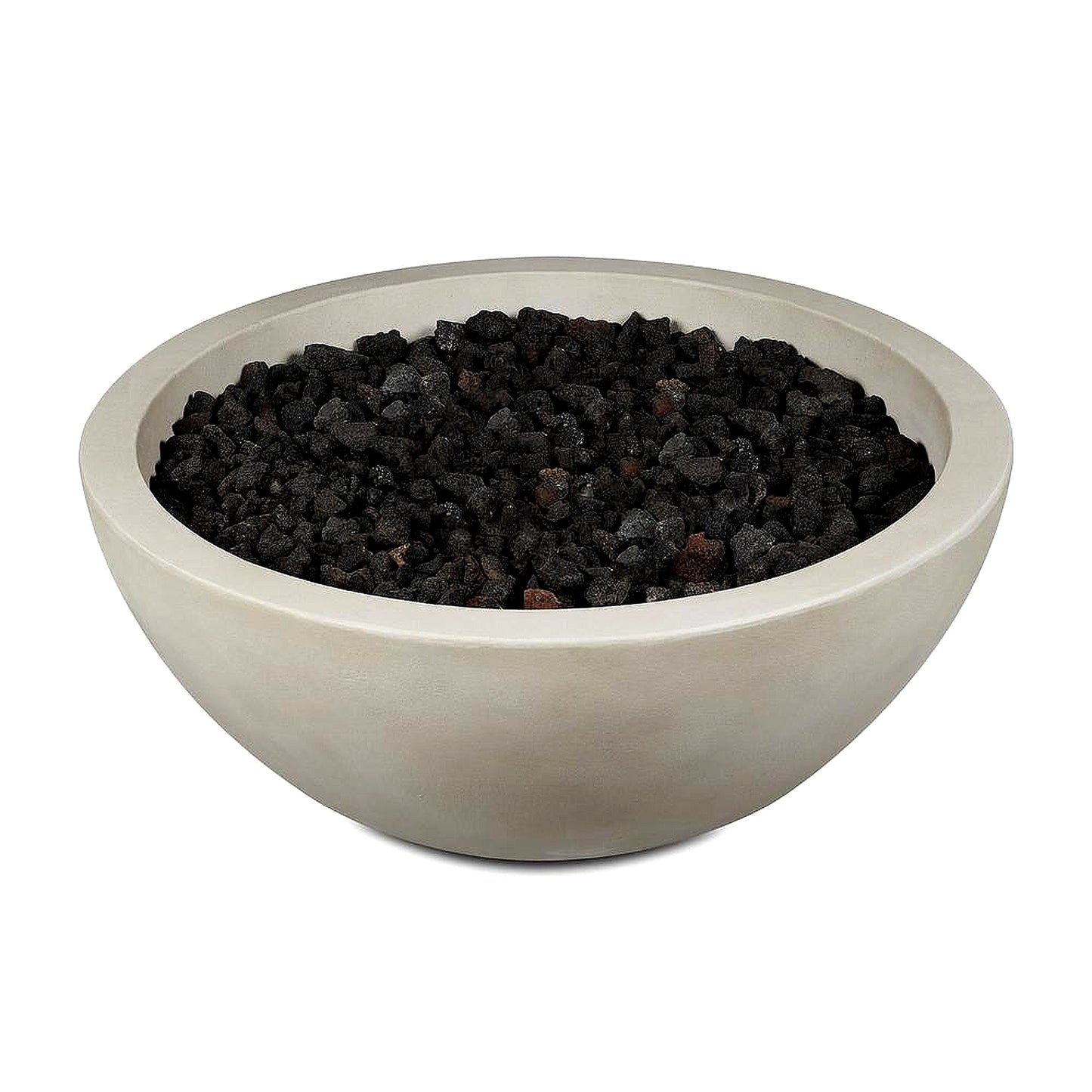 Pompton 42 In. round Concrete Composite Propane Fire Pit in Fog with Vinyl Cover