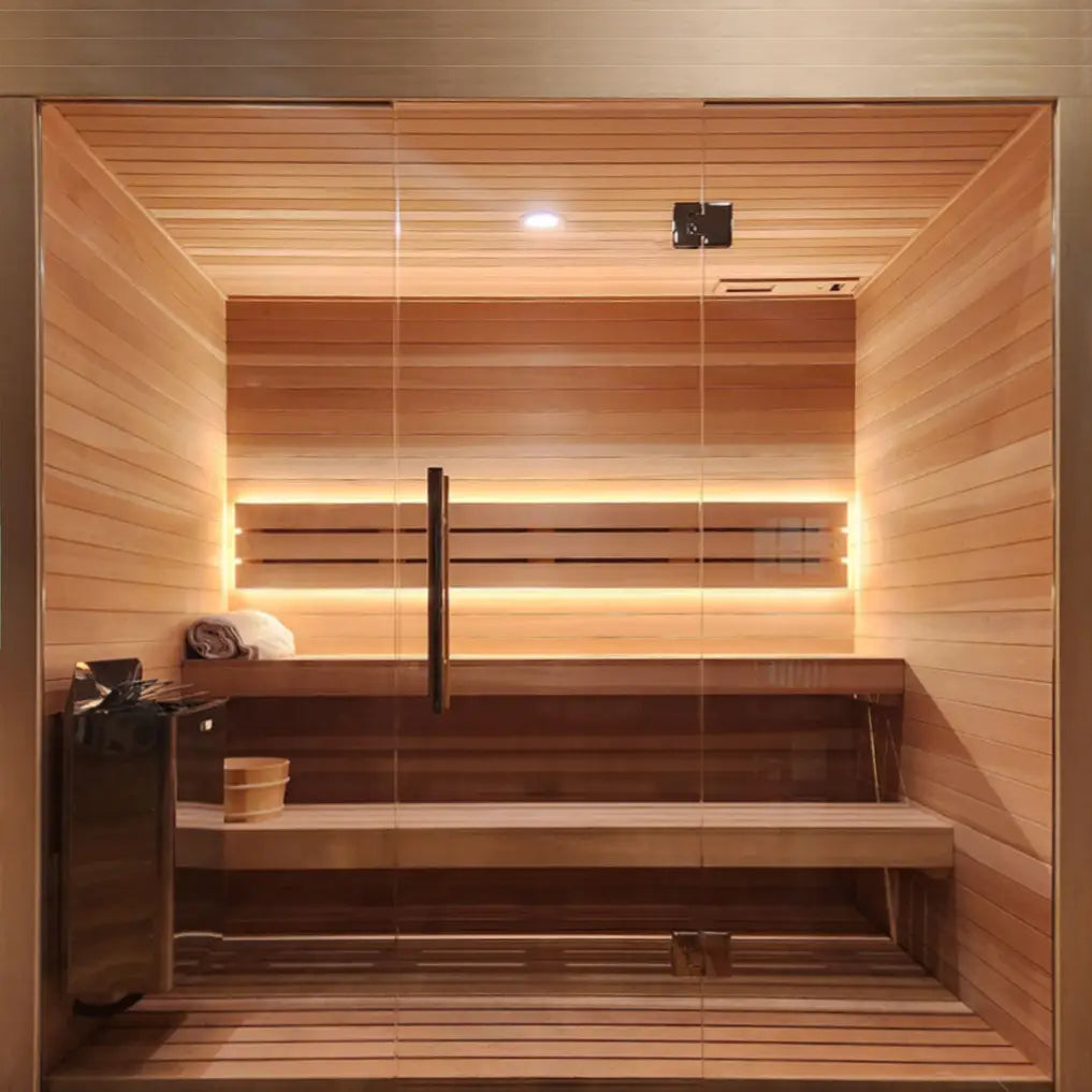 Custom Indoor Sauna Room - 4' x 5' x 8' - Finnish Sauna Builders