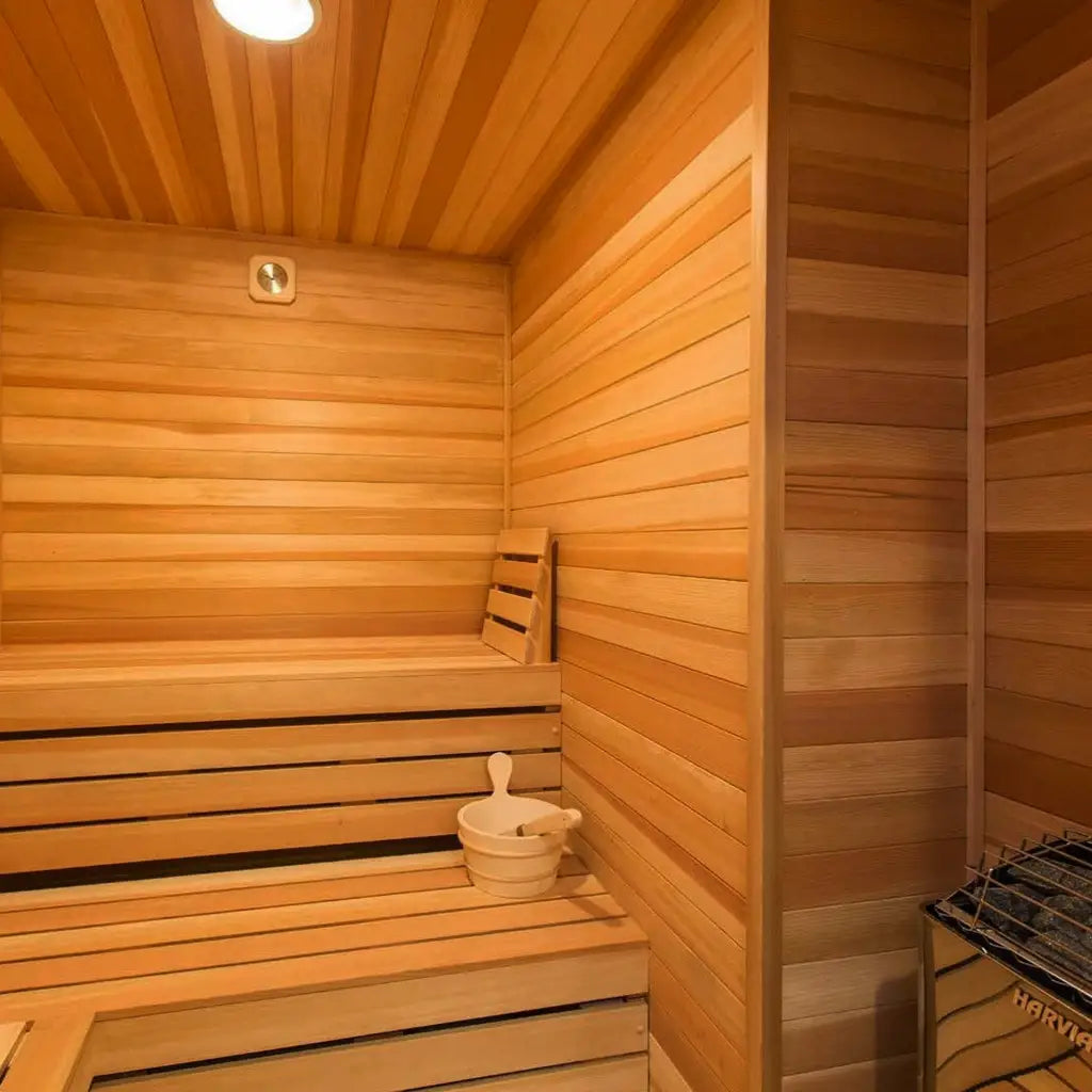 Custom Indoor Sauna Room - 7' x 8' x 8' - Finnish Sauna Builders